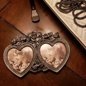 Small double heart picture frame